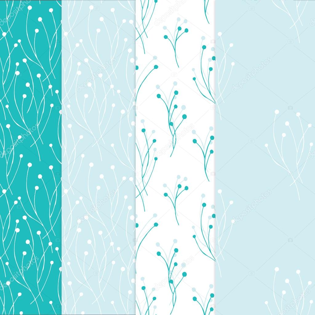 Four seamless background in light blue colors