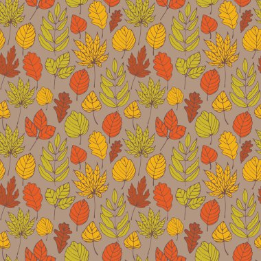 sonbahar yaprakları ile desen