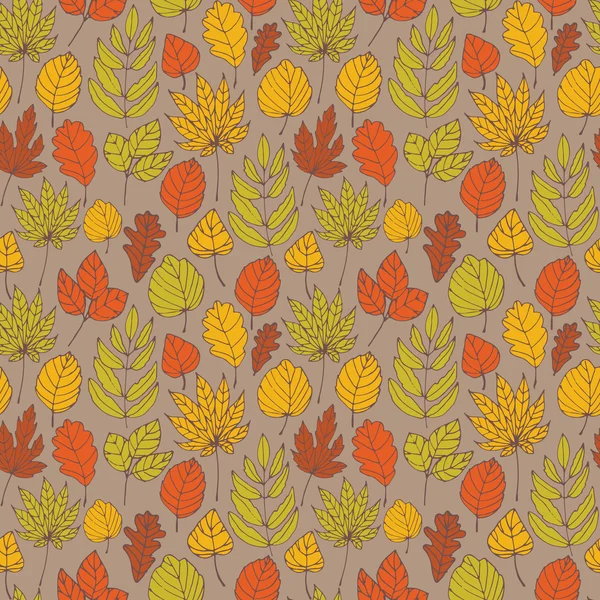 Motif d'automne avec feuilles — Image vectorielle