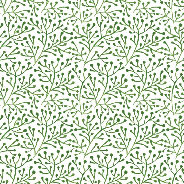 Nahtloses Muster mit grünen Zweigen — Stockvektor