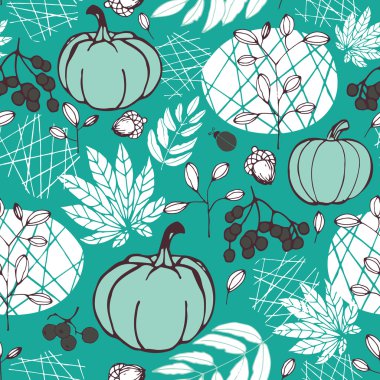 seamless pattern with nature clipart