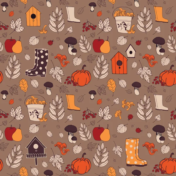 Patrón de otoño sin costuras — Archivo Imágenes Vectoriales