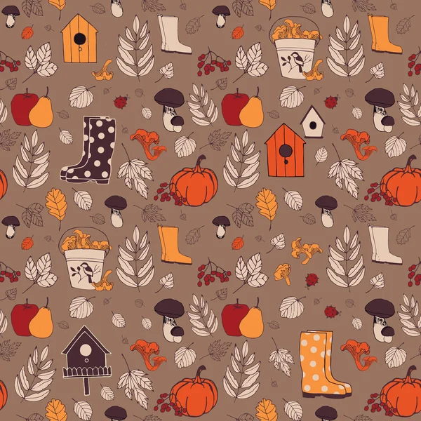 Naadloze herfst patroon — Stockvector