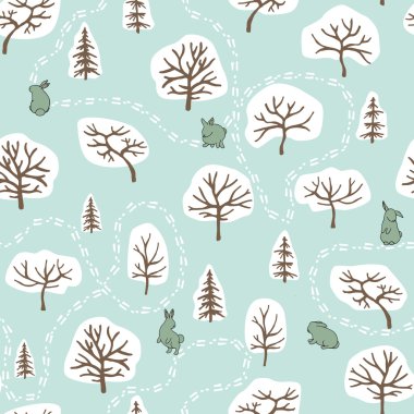 Orman tavşan ile seamless modeli