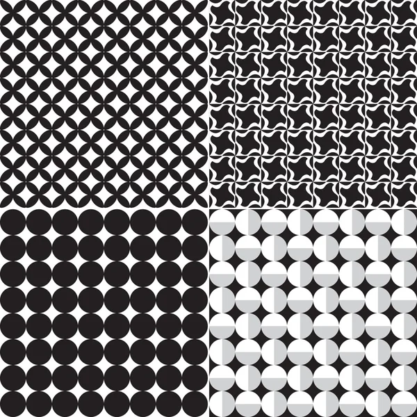 Set of geometric seamless patterns — Stock Vector