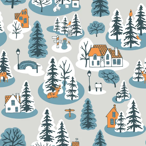 Seamless winter pattern — Stock Vector