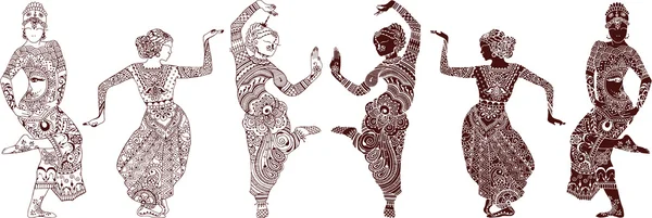 Індійська танцюристів набір — стоковий вектор