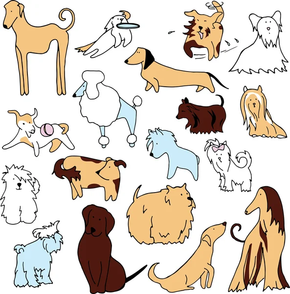 Set of funny dogs — Stock Vector