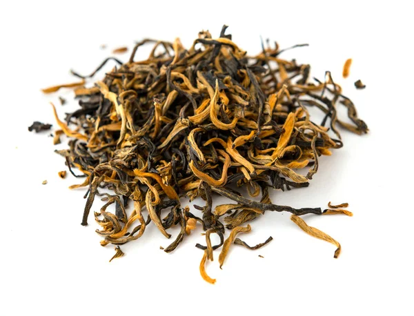 Indian black ASSAM gold tea isolated   on a white — Stock Photo, Image