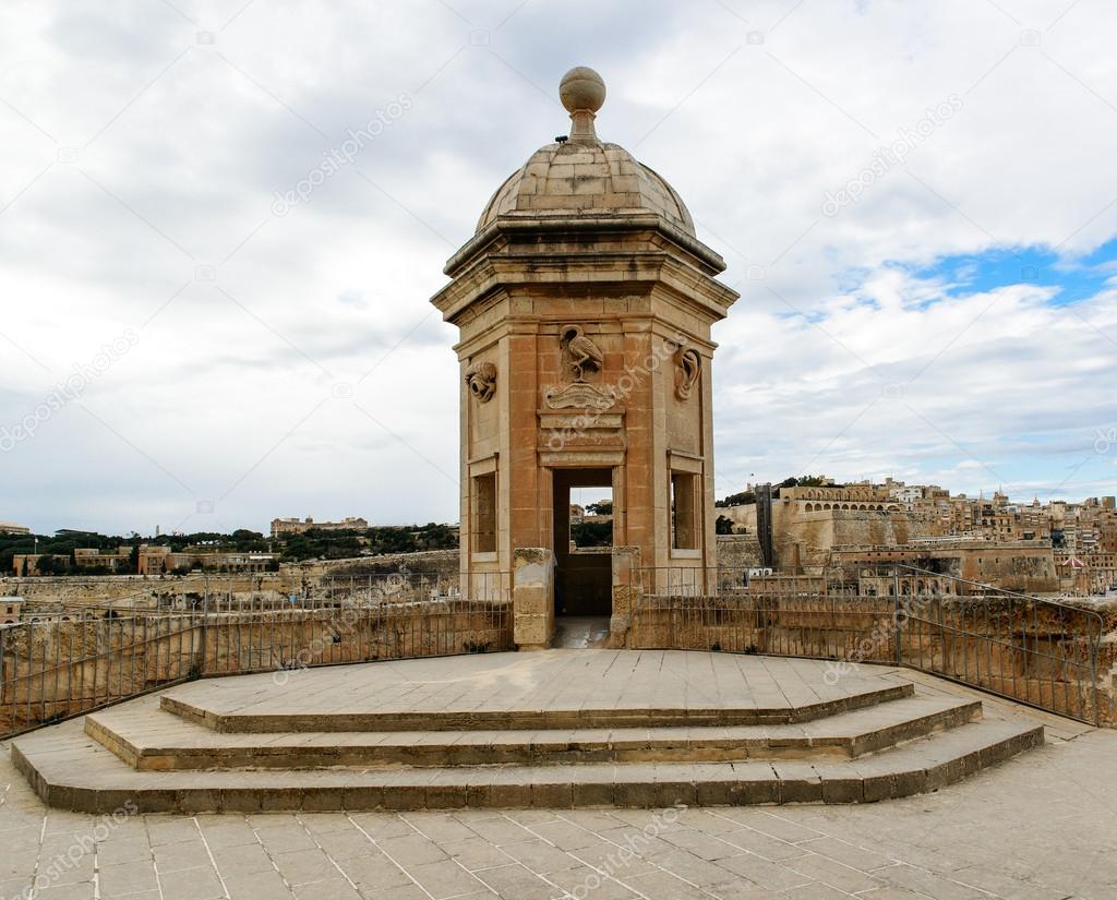 Watchtower in Senglea, Malta. Garden view