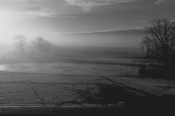 Frosty zonnige winterochtend — Stockfoto