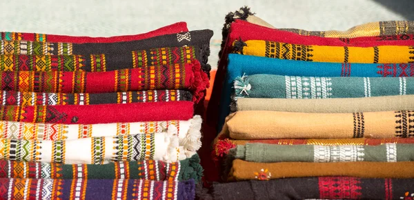 Folded shawls stack — Stock Photo, Image
