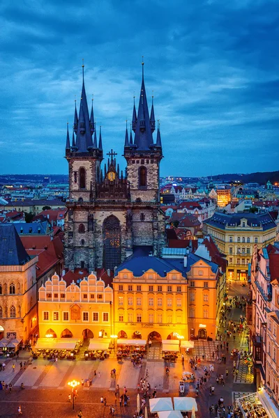 Prager Altstadtplatz, Tyn-Kathedrale Stockbild
