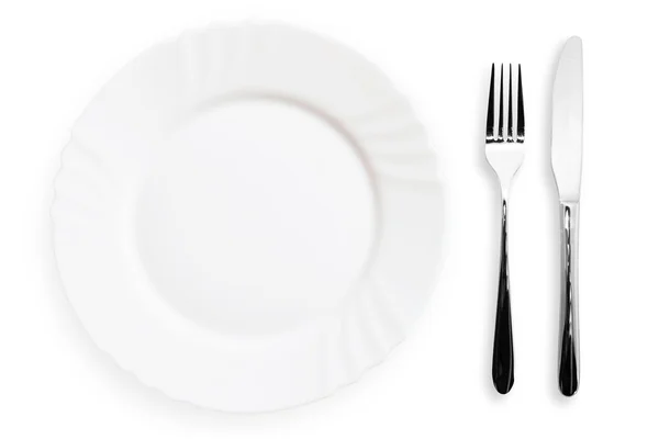 Assiette avec argenterie — Photo