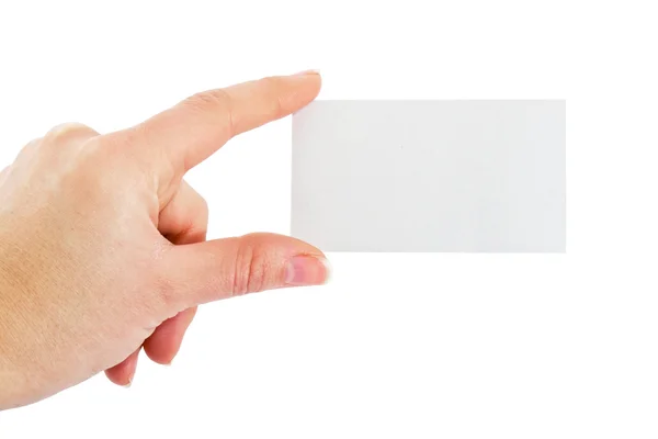 Female hand with card — Stock Photo, Image