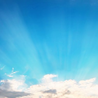 Mavi gökyüzü günbatımı