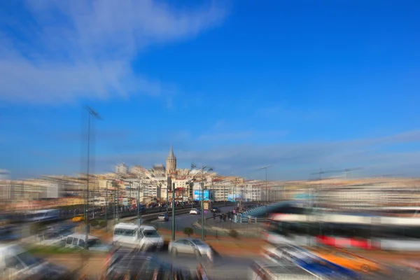 Città offuscata e auto scena urbana — Foto Stock