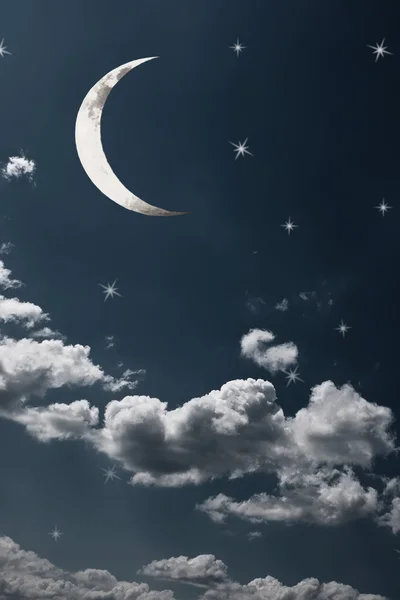 Cielo serale con luna — Foto Stock