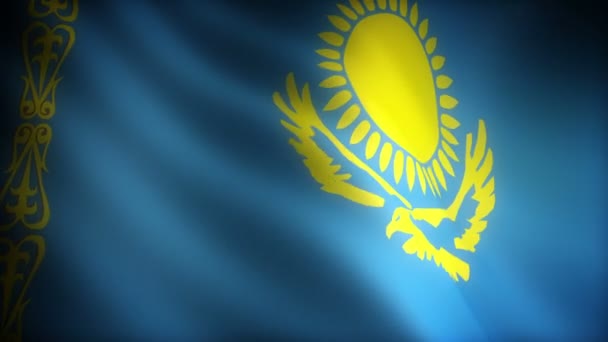 Flagge Von Kasachstan Nahtlos — Stockvideo