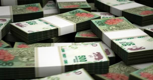 Miljarden Argentijnse Peso Close — Stockvideo