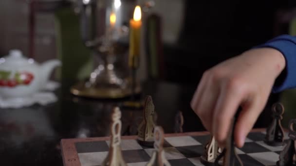 Peça de xadrez em imagens de close-up extremas — Vídeo de Stock