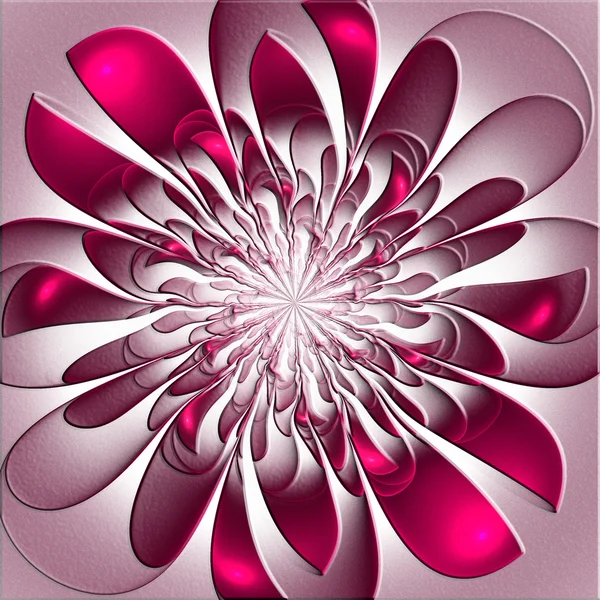 Beautiful lush fractal flower with embossed effect. Artwork for — Stock Photo, Image