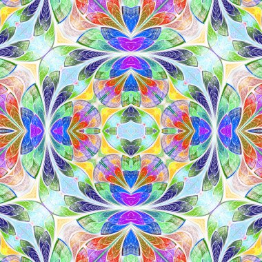 Çok renkli kesintisiz arka planda vitray pencere stili. 