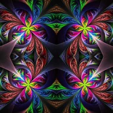 Simetrik çok renkli fraktal oyma. Koleksiyon - ayaz patt