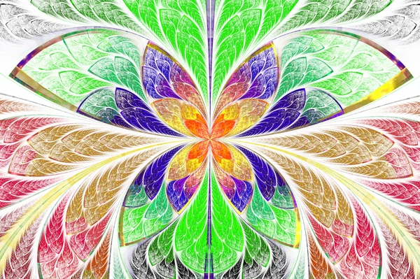 Modello frattale simmetrico multicolore come fiore o farfalla — Foto Stock