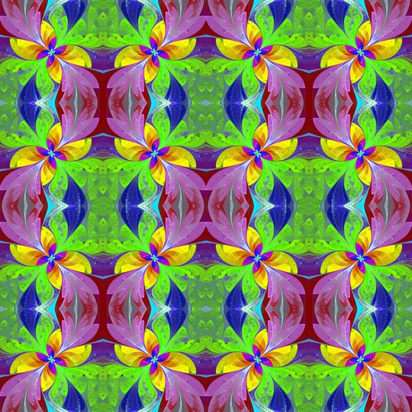 Patrón simétrico hermoso multicolor en el viento de vidrieras —  Fotos de Stock