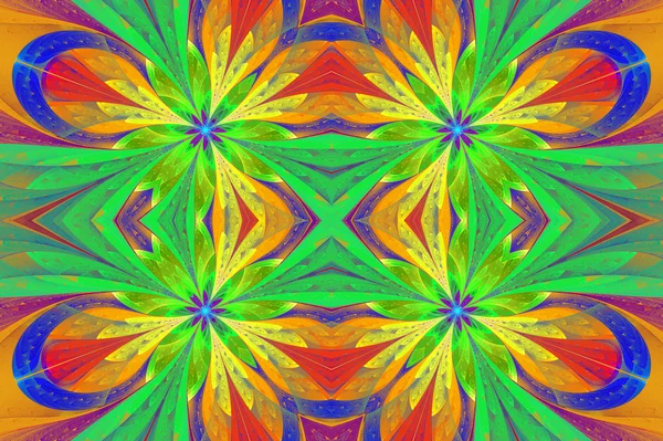 Mehrfarbiges symmetrisches Muster im Glasfenster-Stil o — Stockfoto