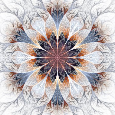 gri, kahverengi ve mavi güzel fractal çiçek. bilgisayar gener