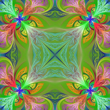 Çok renkli çiçek desen vitray pencere stili. Sen c