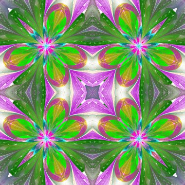 Vitray pencere stili güzel simetrik desen. Sanat