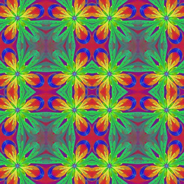 Vitray pencere stili o çok renkli simetrik desen