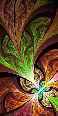 Çok renkli çiçek desen vitray pencere stili. Sen c