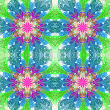 Çok renkli kesintisiz arka planda vitray pencere stili. 