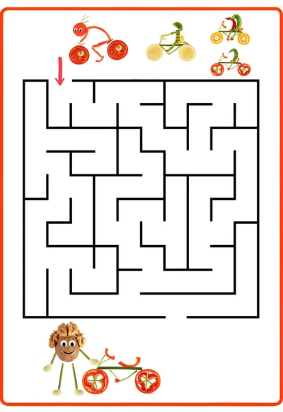 Gioco divertente labirinto per bambini in età prescolare . — Foto Stock