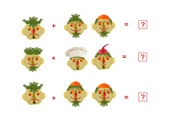 Dessins animés de légumes et de fruits, comme illustration de ma — Photo