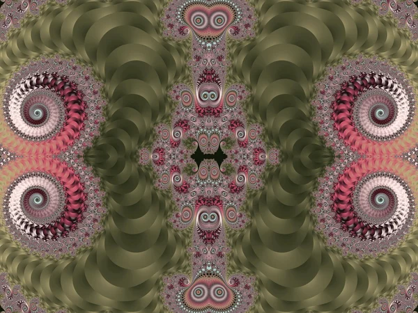 Hermoso fondo con patrón espiral. Paleta rosa y verde —  Fotos de Stock