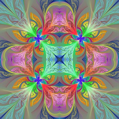 Çok renkli çiçek desen vitray pencere stili. Sen c