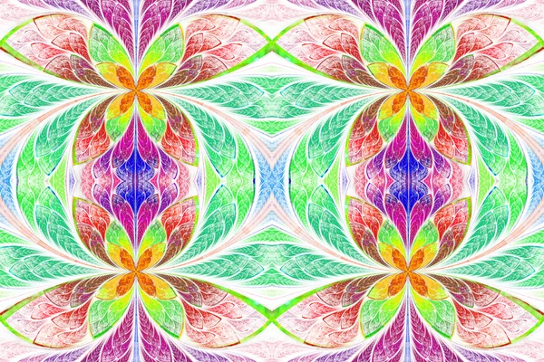 Multicolored symmetrical pattern in stained-glass window style. — Stock Photo, Image