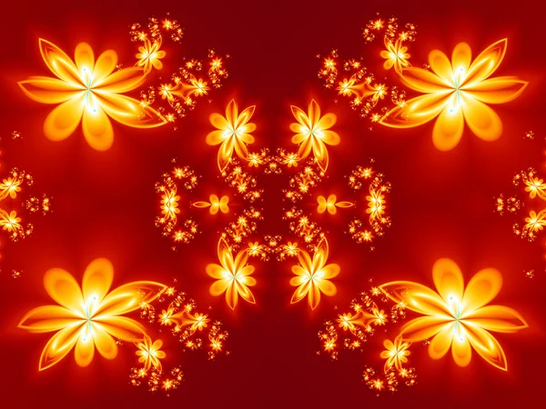 Flower fire pattern in fractal design. Artwork for creative desi — Stock Photo, Image