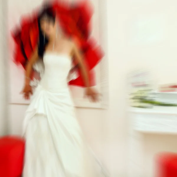 Wedding.  Radial zoom blur effect defocusing filter applied, wit — Stock Photo, Image