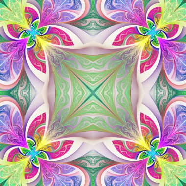 Çok renkli çiçek desen vitray pencere stili. Sen c