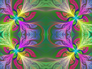 Çok renkli çiçek desen vitray pencere stili. Sen c