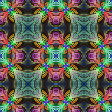 Vitray pencere arpacık çok renkli kesintisiz çiçek deseni