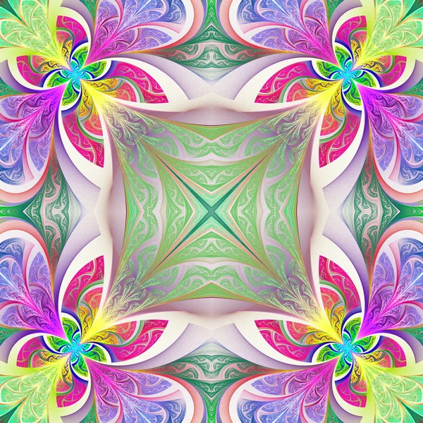 Çok renkli çiçek desen vitray pencere stili. Sen c