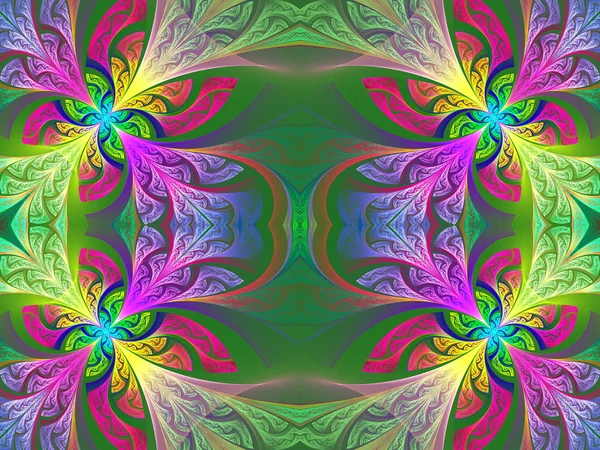 Çok renkli çiçek desen vitray pencere stili. Sen c