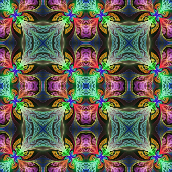 Vitray pencere arpacık çok renkli kesintisiz çiçek deseni